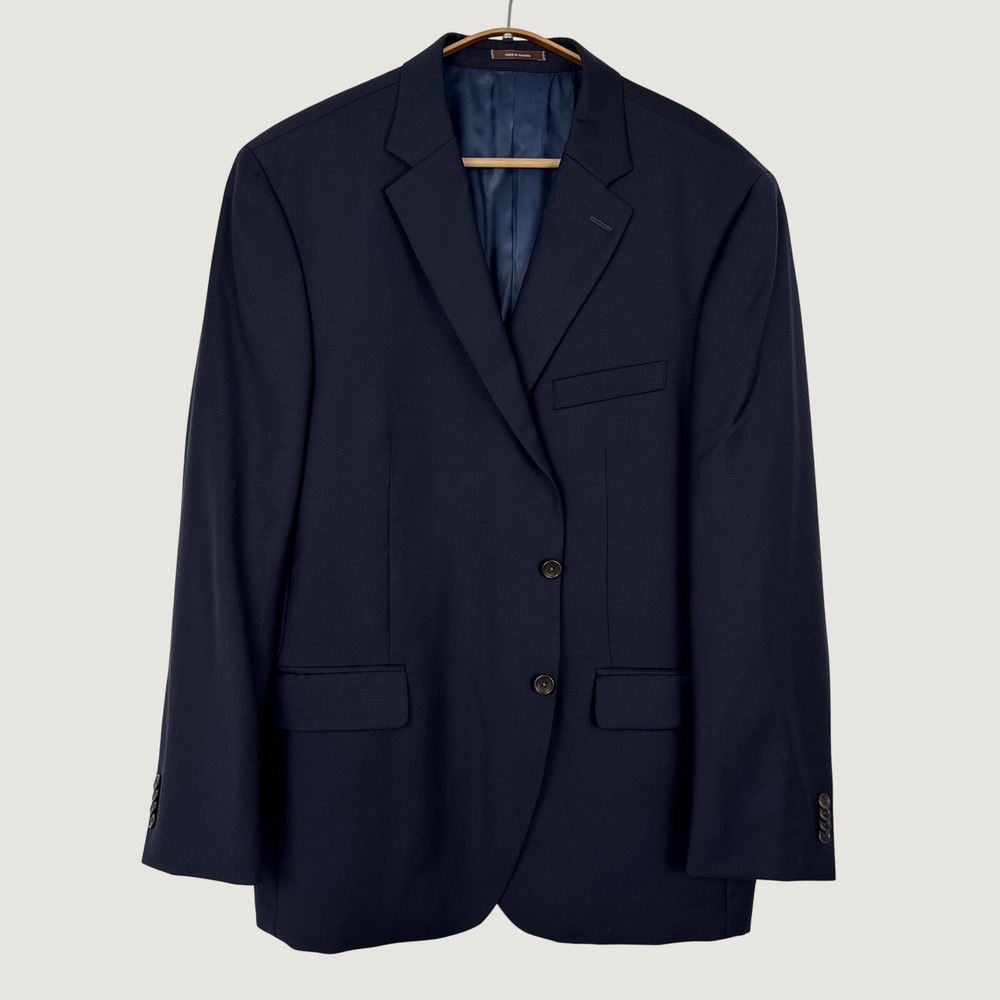 Peter Millar Mens 46R Navy Blue 100% Wool 2-Button Blazer Sport Coat *READ*